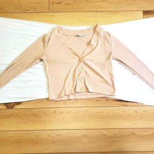 Zara cream crop top sweater